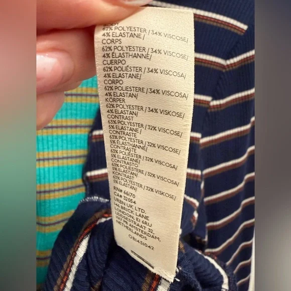 NWOT We the Free Striped Color Block Mock-neck Long Sleeve - Picture 4 of 6